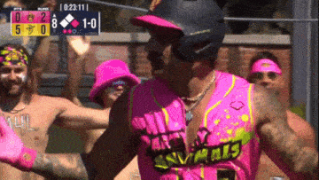 a baseball player wearing a pink jersey that says ' army ' on it