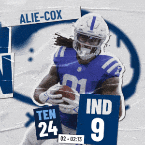 a poster of a football player with the name alie-cox