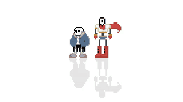 a pixel art of sans and papyrus from undertale