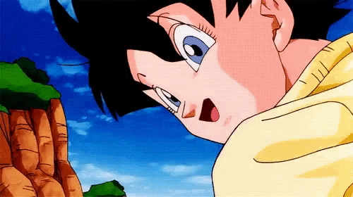 a close up of a cartoon character with a surprised expression