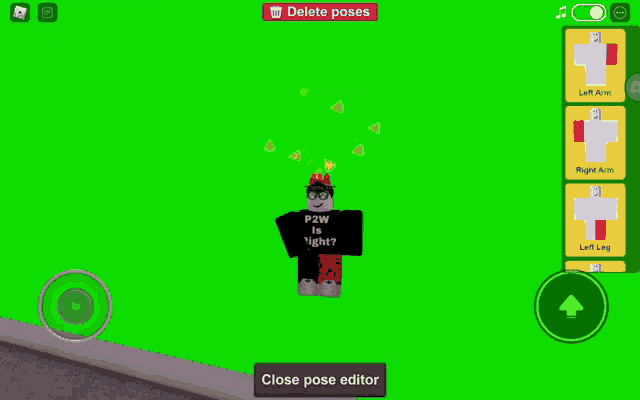a screenshot of a video game with a close pose editor