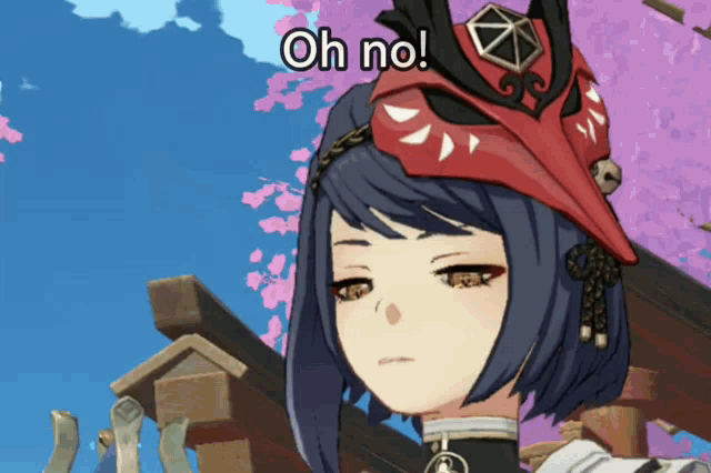 a cartoon character with a red hat and the words oh no