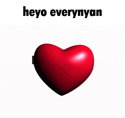 a heart shaped mirror says heyo everynyan