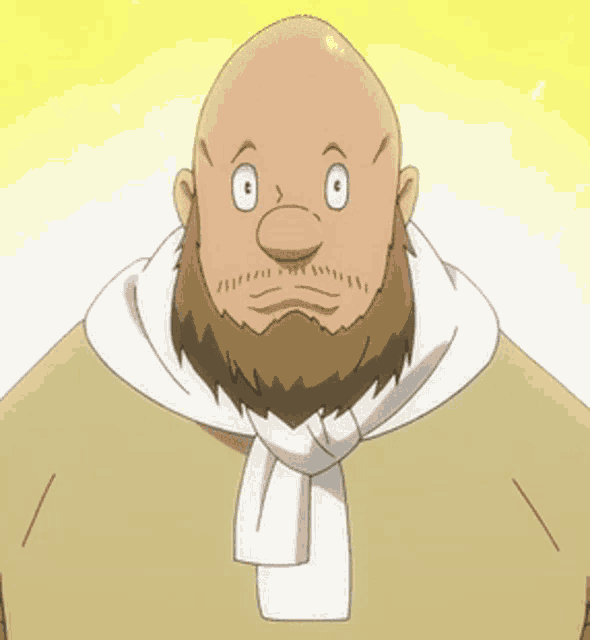 a bald man with a beard is wearing a shirt that says " ok "