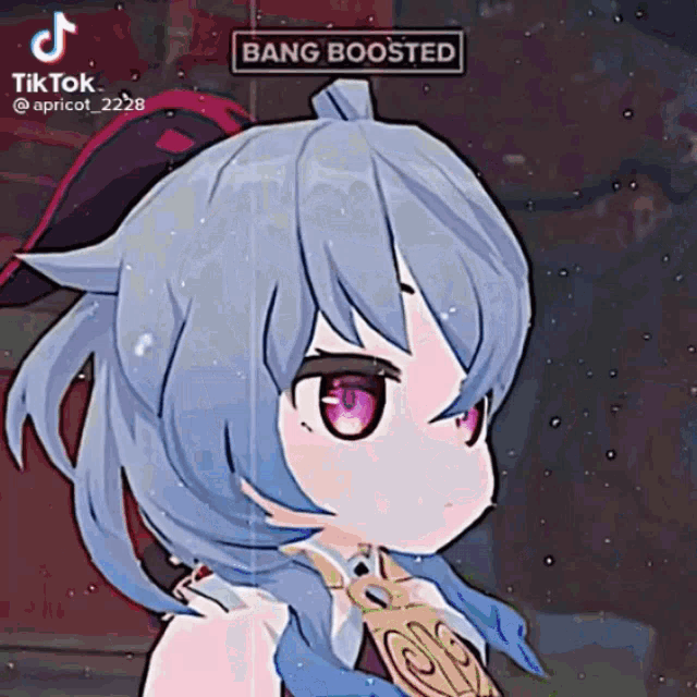 a cartoon girl with bang boosted written on it