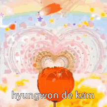 a close up of a person 's face with the name hyungwon de kam written on it .