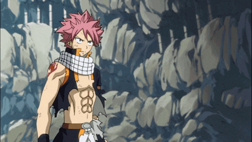 a cartoon character with a scarf around his neck has a tattoo on his arm