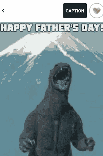 a picture of a monster with the caption happy father 's day on it