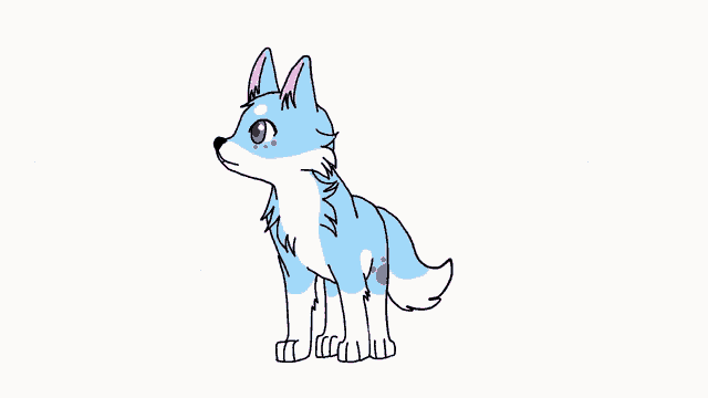 a drawing of a pair of paws with a purple heart above them