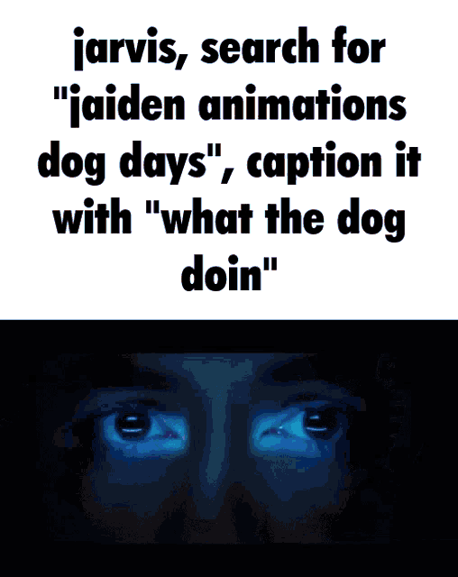 jarvis searches for jaiden animations dog days caption it with what the dog doin