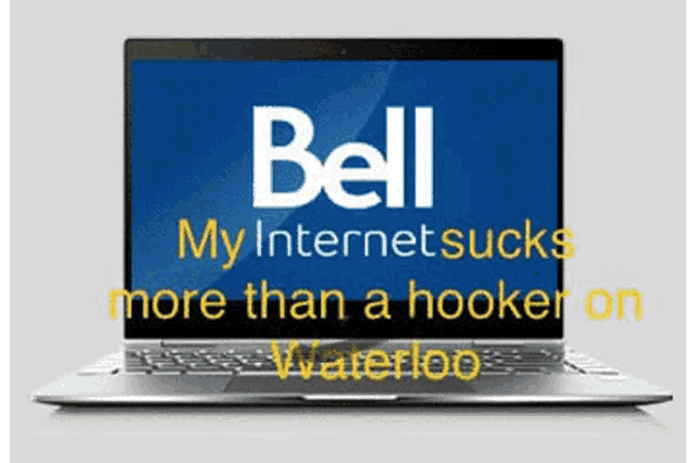 a laptop with a bell logo on it