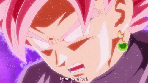 a cartoon character says imprudent fool in a purple background