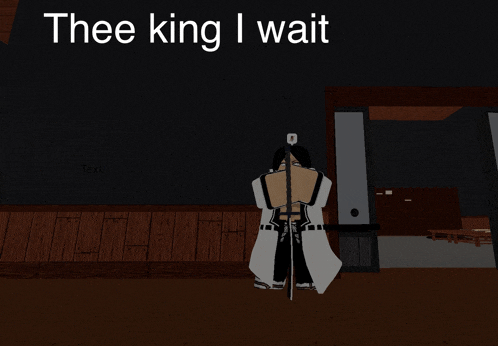 thee king i wait is written in white on a dark background