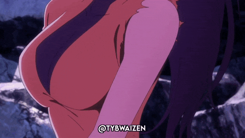 a close up of a woman 's breasts with the hashtag @tybwaizen below it