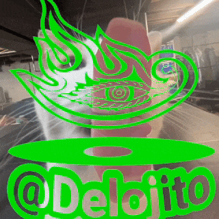a cat is behind a green logo that says @deloito