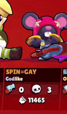 a screenshot of a video game that says spin gay godlike