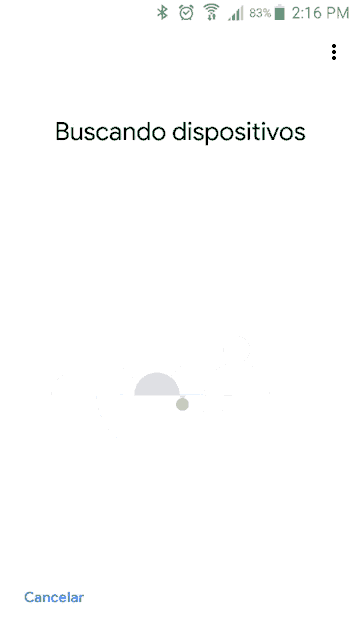 a screenshot of a phone screen that says " buscando dispositivos " on it
