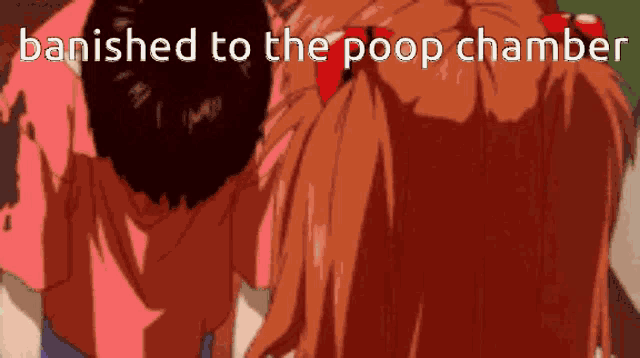 a man and a girl are being banished to the poop chamber .