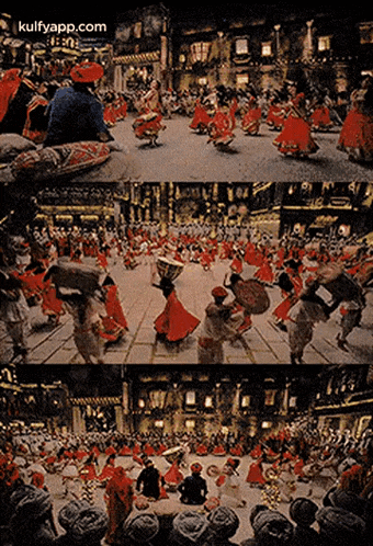 a group of people are dancing in a room with the website kulfyapp.com