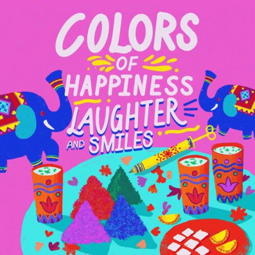 Colors Of Happiness Laughter And Smiles GIF - Colors Of Happiness Laughter And Smiles Holifestival GIFs