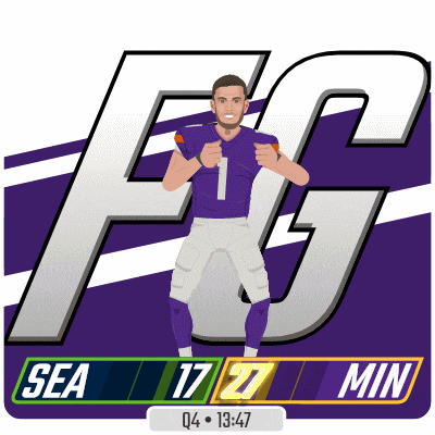 a football player in a purple jersey with the number 1