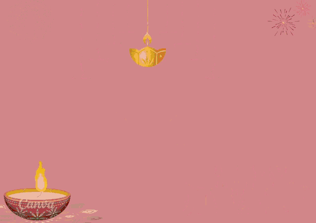 a poster that says happy diwali with a lotus flower and candles