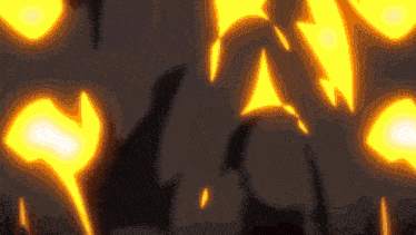 a dark background with a lot of yellow lightning bolts on it
