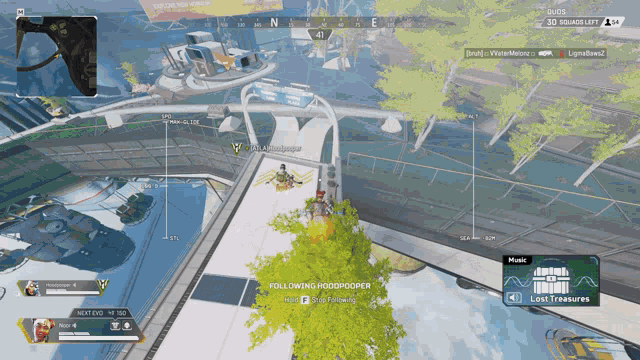 a screenshot of a video game shows a player named following hoodpooper