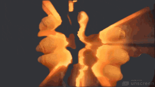 a painting of a fire explosion is made with unscreen