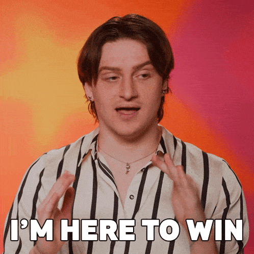 a man says i 'm here to win with his hands up