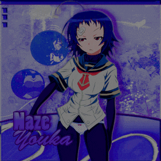 a picture of a girl with naze youka written on it