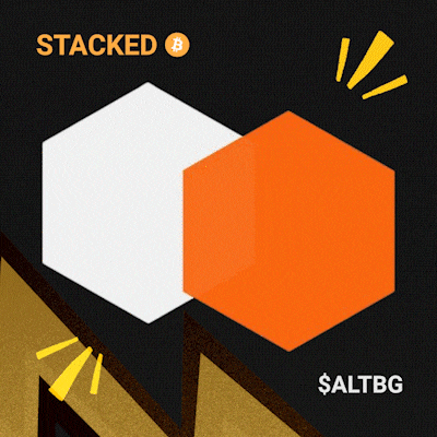 an advertisement for stacked saltbg shows a white and orange cube