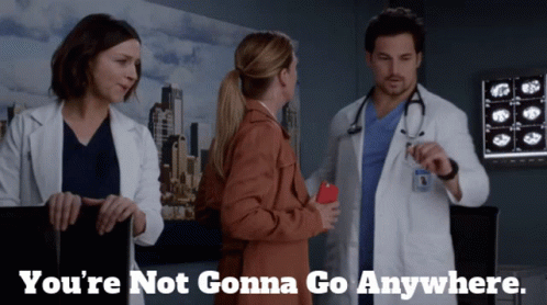 Greys Anatomy Andrew Deluca GIF - Greys Anatomy Andrew Deluca Youre Not Gonna Go Anywhere GIFs