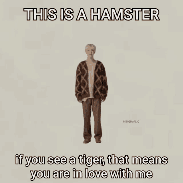 a picture of a person with a caption that says this is a hamster