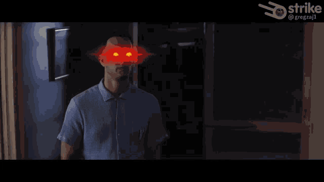 a man with red eyes and the words " i 'm not a smart man "