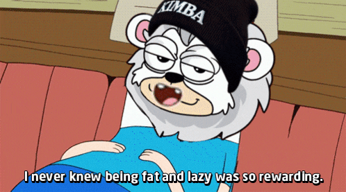a cartoon of a bear wearing a beanie that says kimba