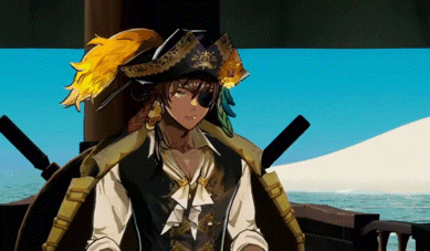 a man in a pirate costume is sitting on a ship