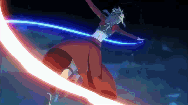 a person in a red dress is flying through the air