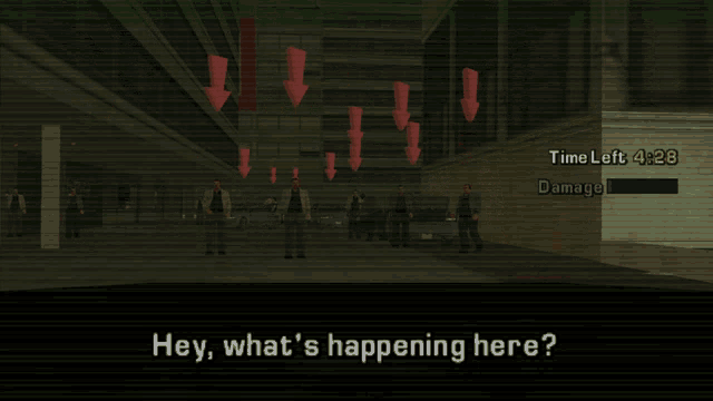 a screenshot of a video game that says hey what 's happening here on it