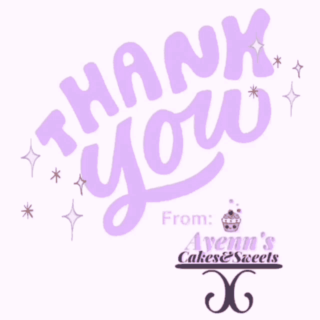 a thank you from avenn 's cakes & sweets
