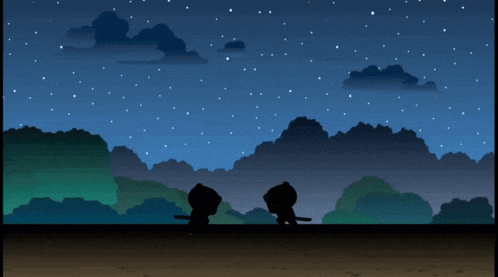 a cartoon character with an angry look on her face stands in front of a night sky with stars