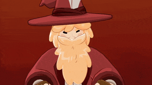 a cartoon of a wizard blowing a blue balloon