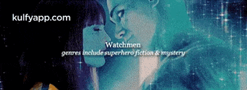a poster for the movie watchmen features a man and woman kissing