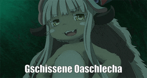 a picture of a cartoon character with the words deppate wichsa elende gschissene oaschlecha below it
