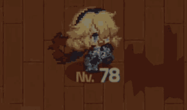 a pixel art of a girl with the number 78 next to her .