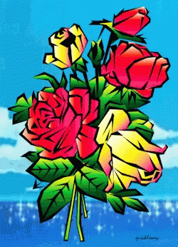 Flowers Roses GIF - Flowers Roses Graphic Art GIFs