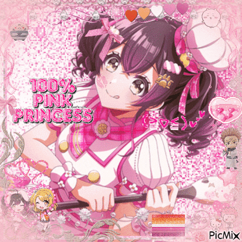 a picture of a girl with the words 100 % pink princess