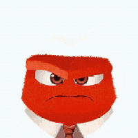 a cartoon character with an angry face and a fireball coming out of his head .