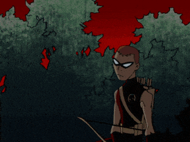 a cartoon character with a bow and arrow