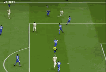 a group of soccer players are playing a game on a soccer field with a goalie in the goal .